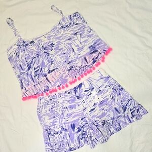 Lilly Pulitzer Lavender and White Patterned Set